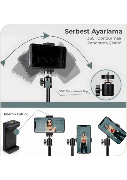 Tripod 2.1 mt 360 Döner Başlıklı Telefon Tutucu Ring Light Metal Işık Stüdyo Lamba Ayağı fiyatları