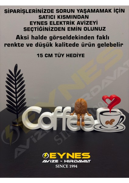 Kahve Köşesi Dekoru Coffee Yazısı 3D Kahve Çekirdeği Biblo Hediyeli modelleri