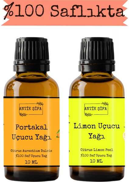 Portakal Yağı ve Limon Yağı - 10 ml 10 ml (%100 Seyreltilmemiş, Doğal)