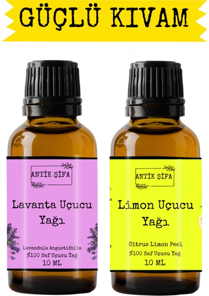 Lavanta Yağı ve Limon Yağı (10ML 10ML) - %100 Seyreltilmemiş, Doğal Uçucu Yağlar