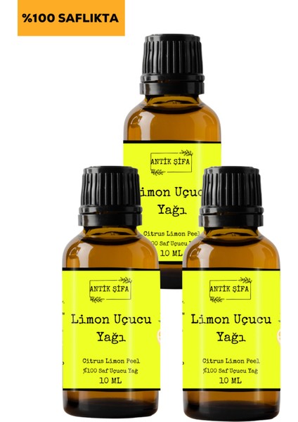 %100 Saf Limon Kabuğu Yağı - (3 x 20 Ml)
