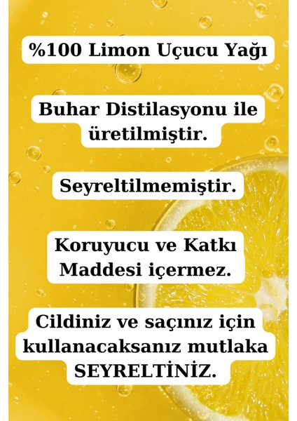 %100 Saf Limon Kabuğu Yağı - (3 x 20 Ml) modelleri