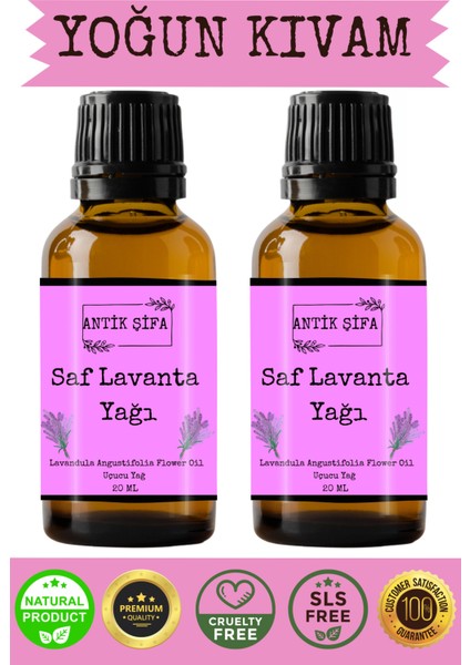 Lavanta Yağı - 2 x 20 ml (%100 Saf Seyreltilmemiş Lavanta Uçucu Yağı)
