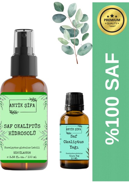 %100 Saf Okaliptus Uçucu Yağı ve Okaliptus Suyu 10 ml + 100ML