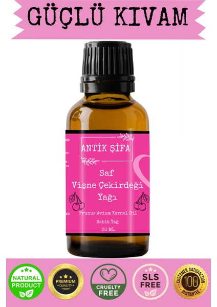 Saf Vişne Çekirdeği Yağı - 20 ml