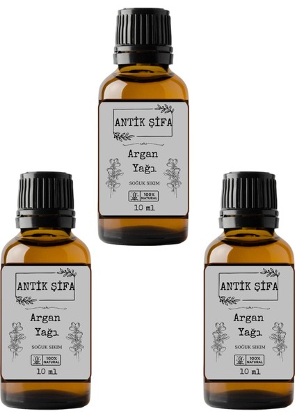 Soğuk Sıkım Doğal Argan Yağı %100 Saf 3 x 10M
