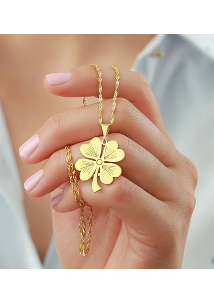 4 Yapraklı Yonca Kolye