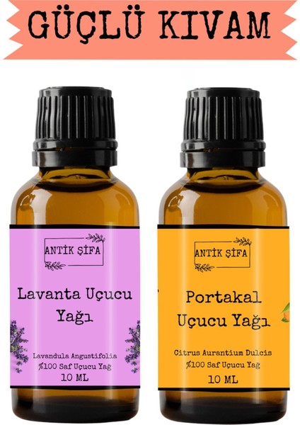 Portakal Yağı ve Lavanta Yağı (10ML 10ML)- %100 Saf Doğal Uçucu Yağlar