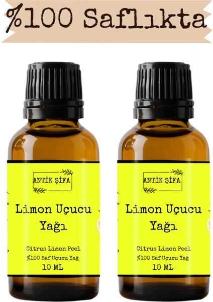 %100 Saf Limon Kabuğu Yağı - (2 x 10 Ml)