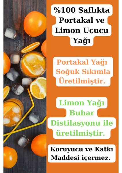 Portakal Yağı ve Limon Yağı - 10 ml 10 ml (%100 Seyreltilmemiş, Doğal) fiyatları