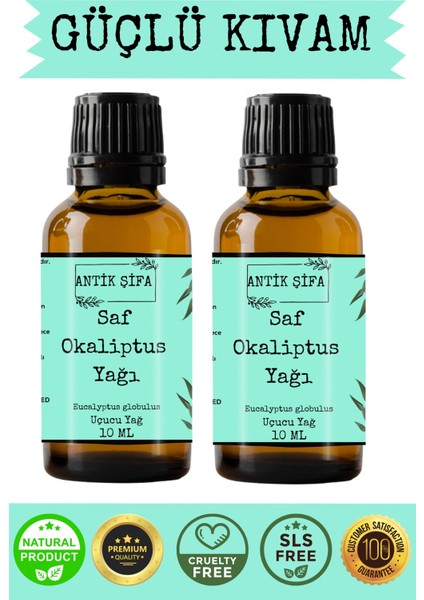 %100 Saf Okaliptus Uçucu Yağı Seti - 2X10 ml (Seyreltilmemiş)