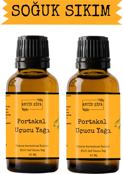 Portakal Yağı - 2 x 20 ml (%100 Saf Seyreltilmemiş Portakal Uçucu Yağı)