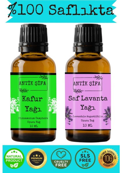 Kafur Yağı ve Lavanta Yağı (10ML 10ML)-%100 Saf Uçucu Yağlar