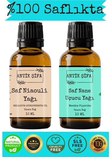 %100 Saf Nioli Yağı ve Nane Uçucu Yağ Seti - (10 ml + 10 Ml)
