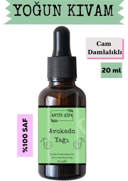 Avokado Yağı (20 Ml) - %100 Seyreltilmemiş, Doğal Soğuk Sıkım Avokado Yağ