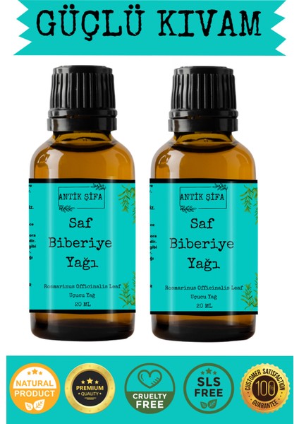 Biberiye Yağı (20ML + 20 Ml)- %100 Saf Seyreltilmemiş Biberiye Uçucu Yağı