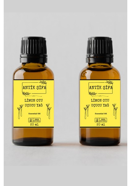 %100 Saf Limon Otu Uçucu Yağı - (2 x 20 Ml)