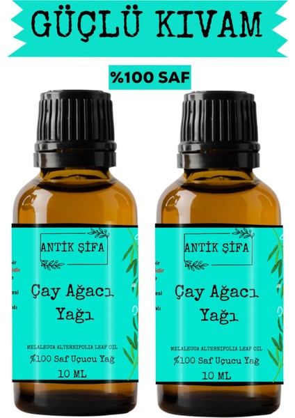Çay Ağacı Yağı (2X10ML) - %100 Seyreltilmemiş Doğal Çay Ağacı Uçucu Yağı
