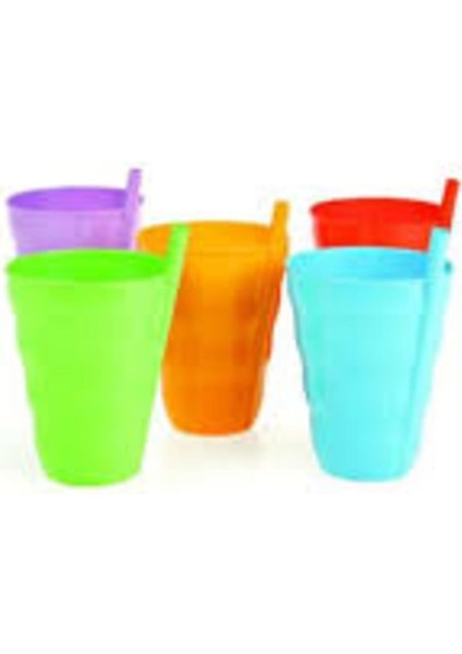 3'lü Pipetli Bardak Seti, Mavi Renkli, Şık ve Kullanışlı Içecek Kabı