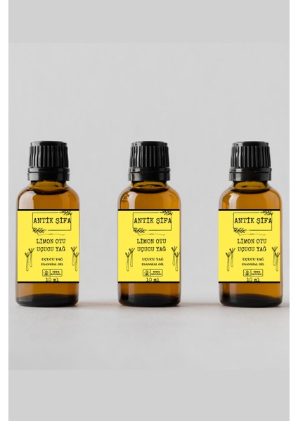 %100 Saf Limon Otu Uçucu Yağı - (3 x 10 Ml)