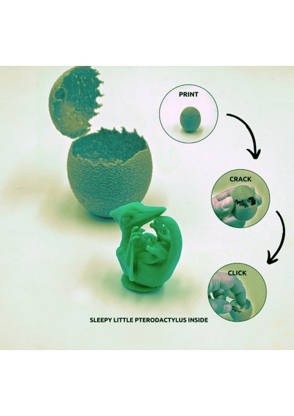 Dinazor Yumurtası-Çatlayan Yumurta Oyuncak-Dino Egg-Pterodactylus-1 Adet