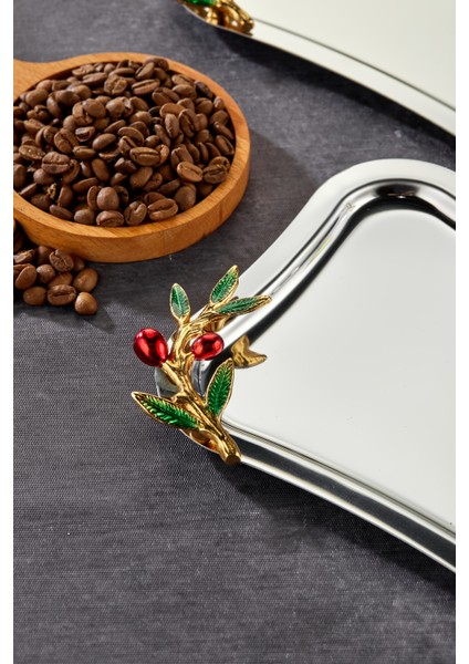 Kulp Desenli Krom Sunum Tepsisi, 25X15CM, 3'lü Set, Şık ve Kullanışlı Ürün fiyatları