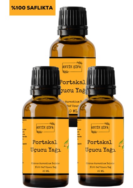 Portakal Yağı - 3 x 20 ml (%100 Saf Seyreltilmemiş Portakal Uçucu Yağı)