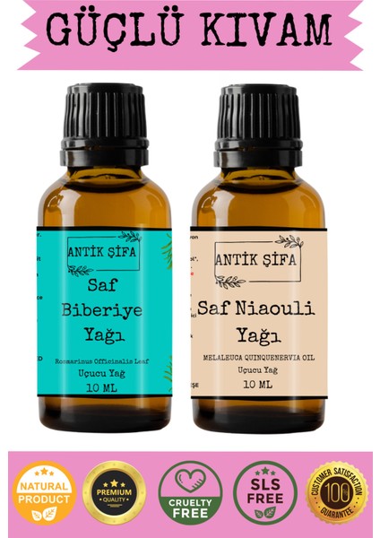 Biberiye Yağı ve Nioli Uçucu Yağı (10ML 10 Ml)- %100 Seyreltilmemiş, Doğal