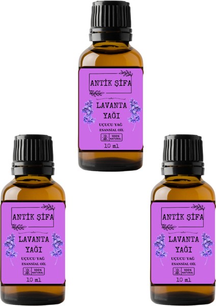 %100 Saf Lavanta Uçucu Yağı - (3 x 10ML)