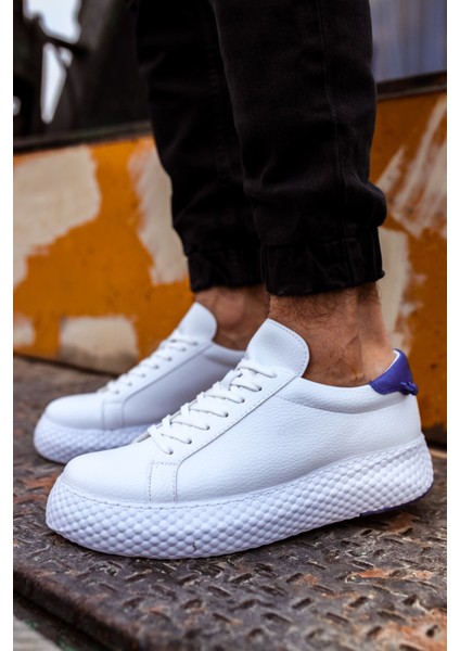 Bağcıklı Erkek Günlük Ayakkabı Beyaz Saks Mavi fırsatları