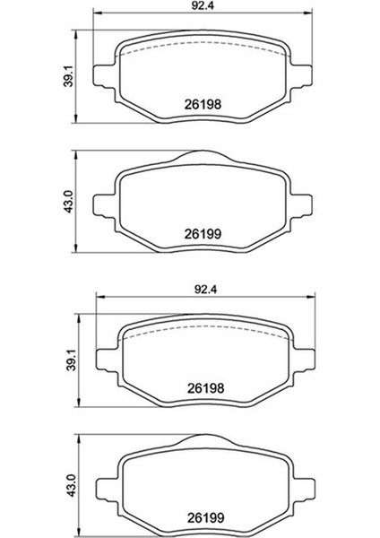 Arka Balata C4 x Ds3 18- 208 2008 19- Corsa F 19-