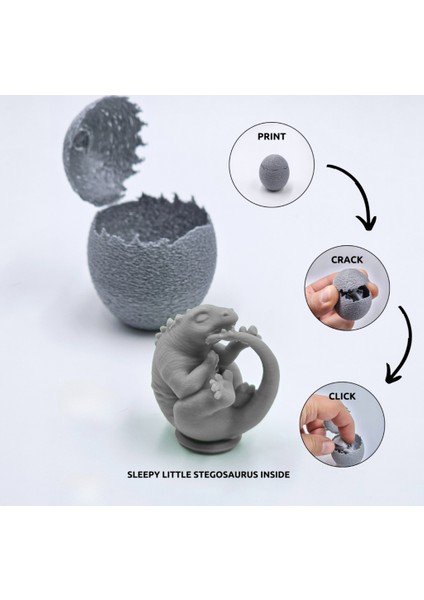 Dinozor Yumurtası-Çatlayan Yumurta Oyuncak-Dino Egg-Stegosaurus-1 Adet