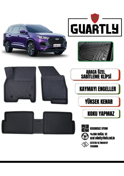 Chery Tiggo 8 2020 Sonrası Araca ÖZEL 4D Premium Havuzlu Oto Paspas Takımı