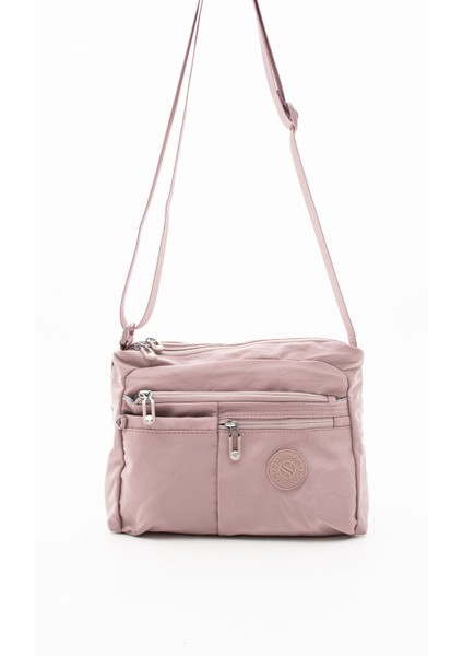 Çok Cepli Çapraz Askılı Kadın Omuz Çantası Orta Boy Günlük HV4006 Açık Mor