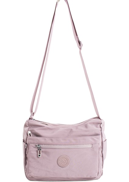 Çok Cepli Çapraz Askılı Kadın Omuz Çantası Orta Boy Günlük HV4008 Açık Mor modelleri