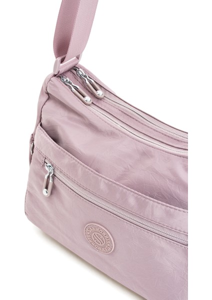 Çok Cepli Çapraz Askılı Kadın Omuz Çantası Orta Boy Günlük HV4008 Açık Mor fırsatları