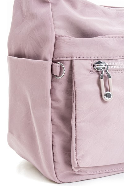 Çok Cepli Çapraz Askılı Kadın Omuz Çantası Orta Boy Günlük HV4008 Açık Mor indirimleri