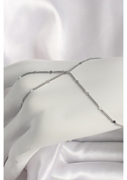 Pirinç Gümüş Renk Pul Detaylı Kadın Şahmeran - PRT3500EB05352