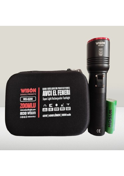 WS-6200 40W 4000 Lümen Profesyonel Avcı El Feneri fiyatları