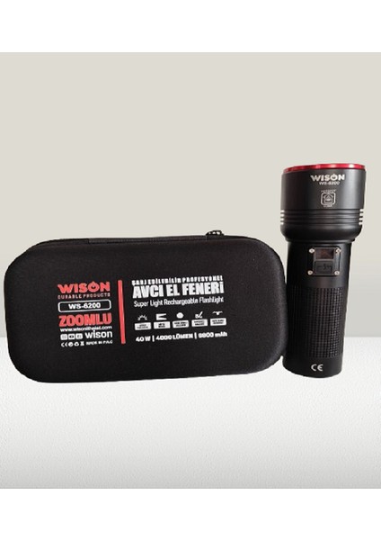 WS-6200 40W 4000 Lümen Profesyonel Avcı El Feneri modelleri