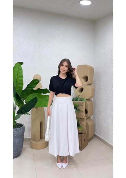 Kadın Uzun Poplin Balon Etek