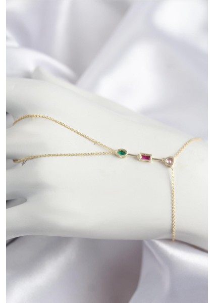 Pirinç Renkli Zirkon Taşlı Model Gold Renk Şahmeran - PRT3500EB08623