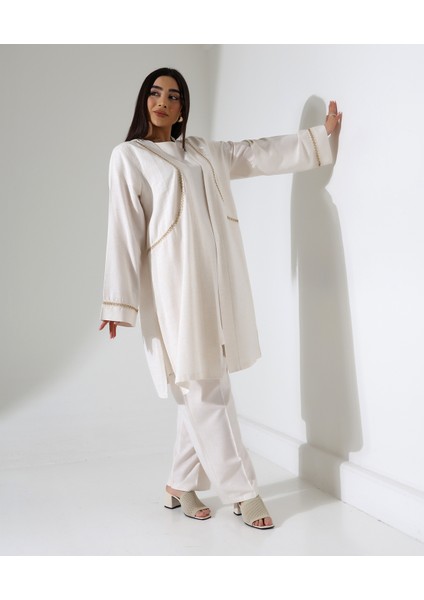 Büyük Beden Keten Üçlü Takım