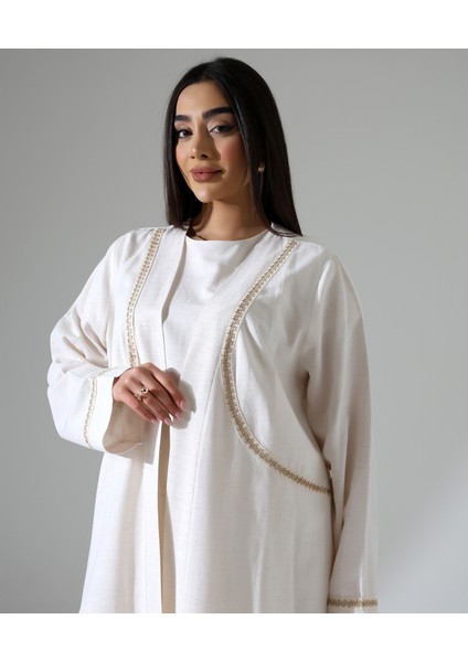 Büyük Beden Keten Üçlü Takım