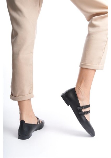 Kadın Siyah Iki Beretli Kut Burun Babet modelleri