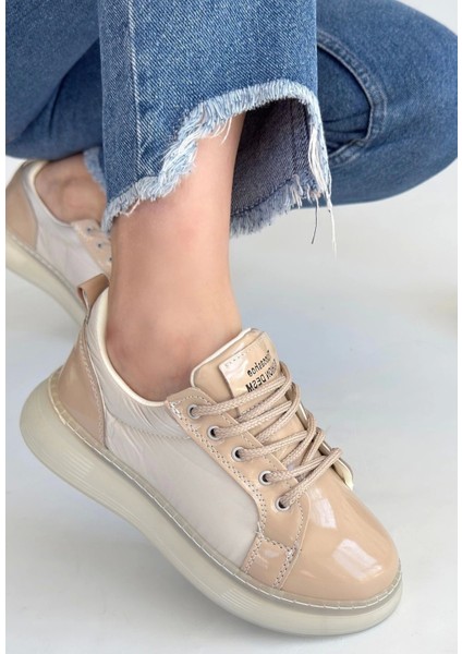 Piona Bej Rugan Bağcıklı Spor Ayakkabı