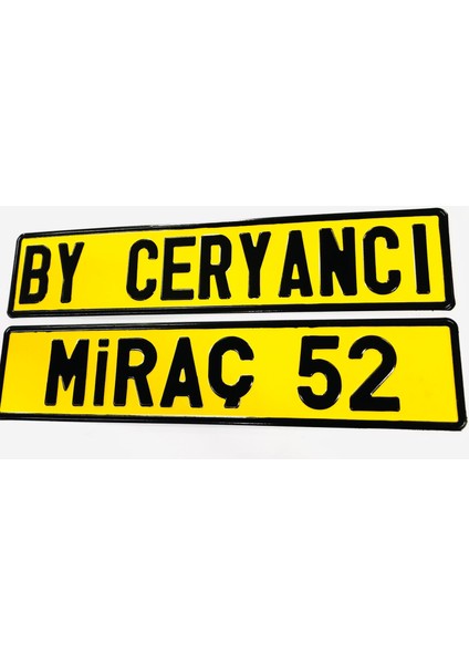 Dekor Plaka,sarı Plaka, Cam Önü Plaka, Özel Plaka