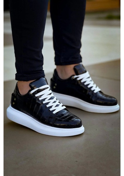 KB047 Kuback Siyah Crocodile Günlük Erkek Ayakkabı modelleri