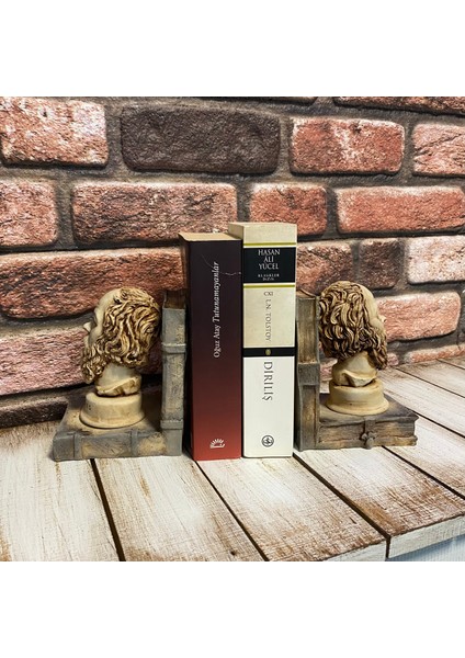 Socrates Büst Antik Kitap Tutucu modelleri