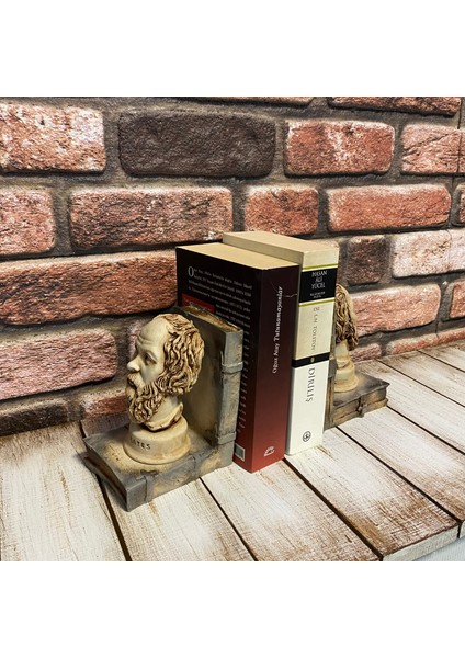 Socrates Büst Antik Kitap Tutucu fırsatları